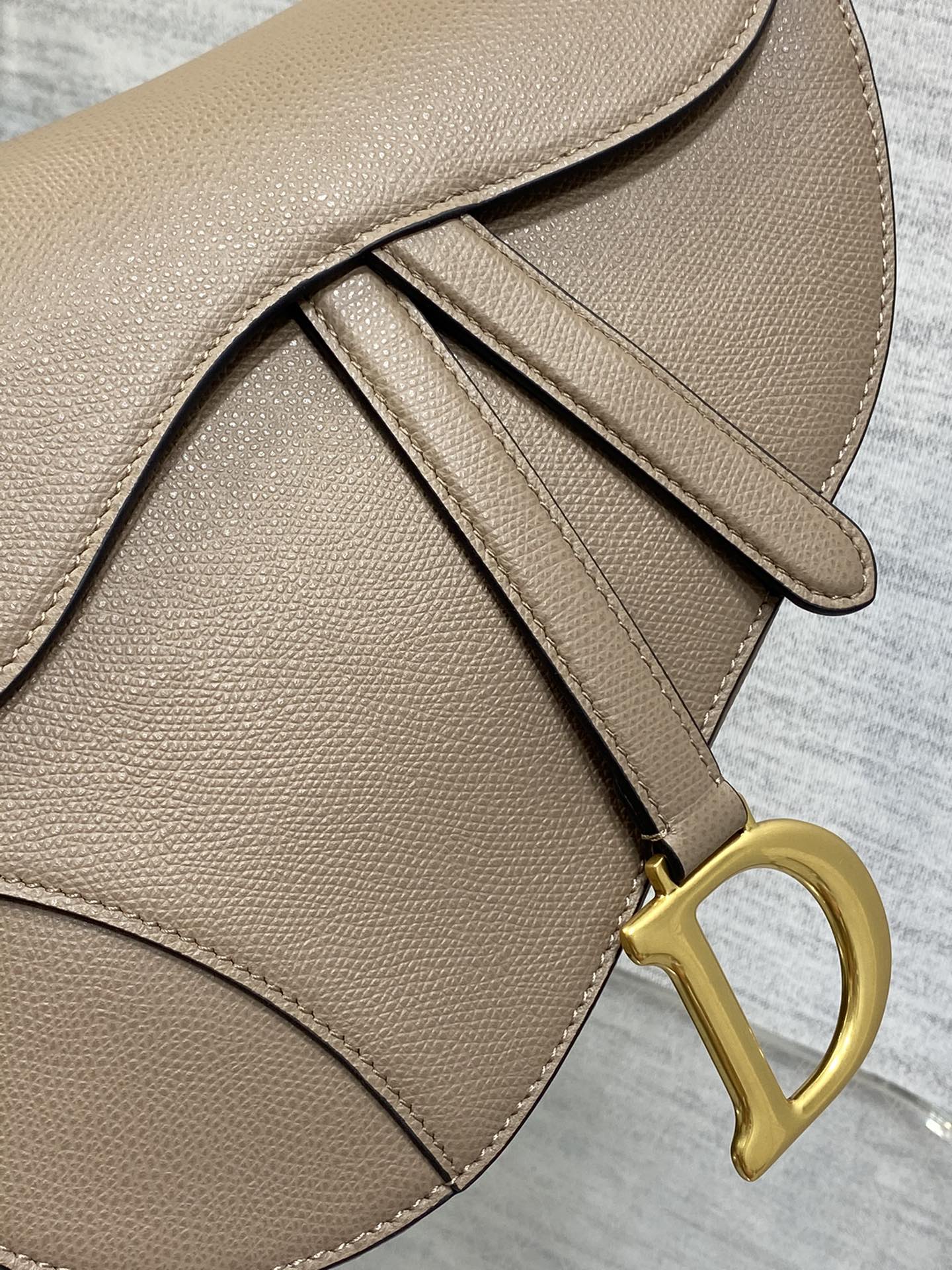 Dior Taupe Saddle Bag With Strap