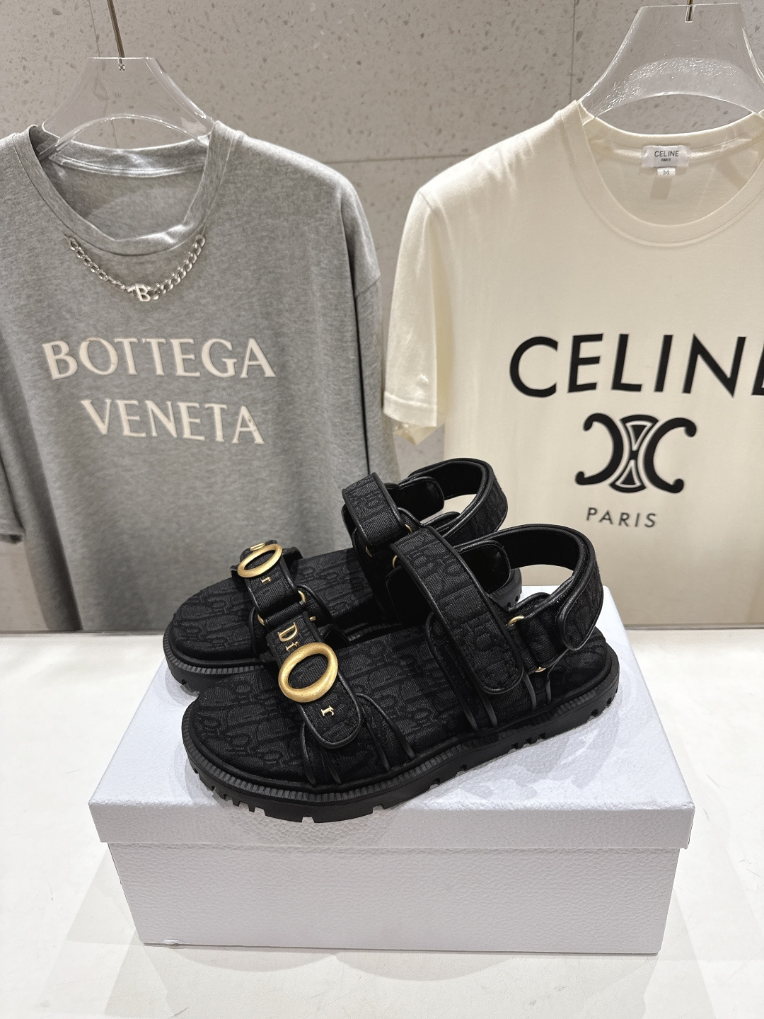 Dior F019 Fabric Sandal in Black