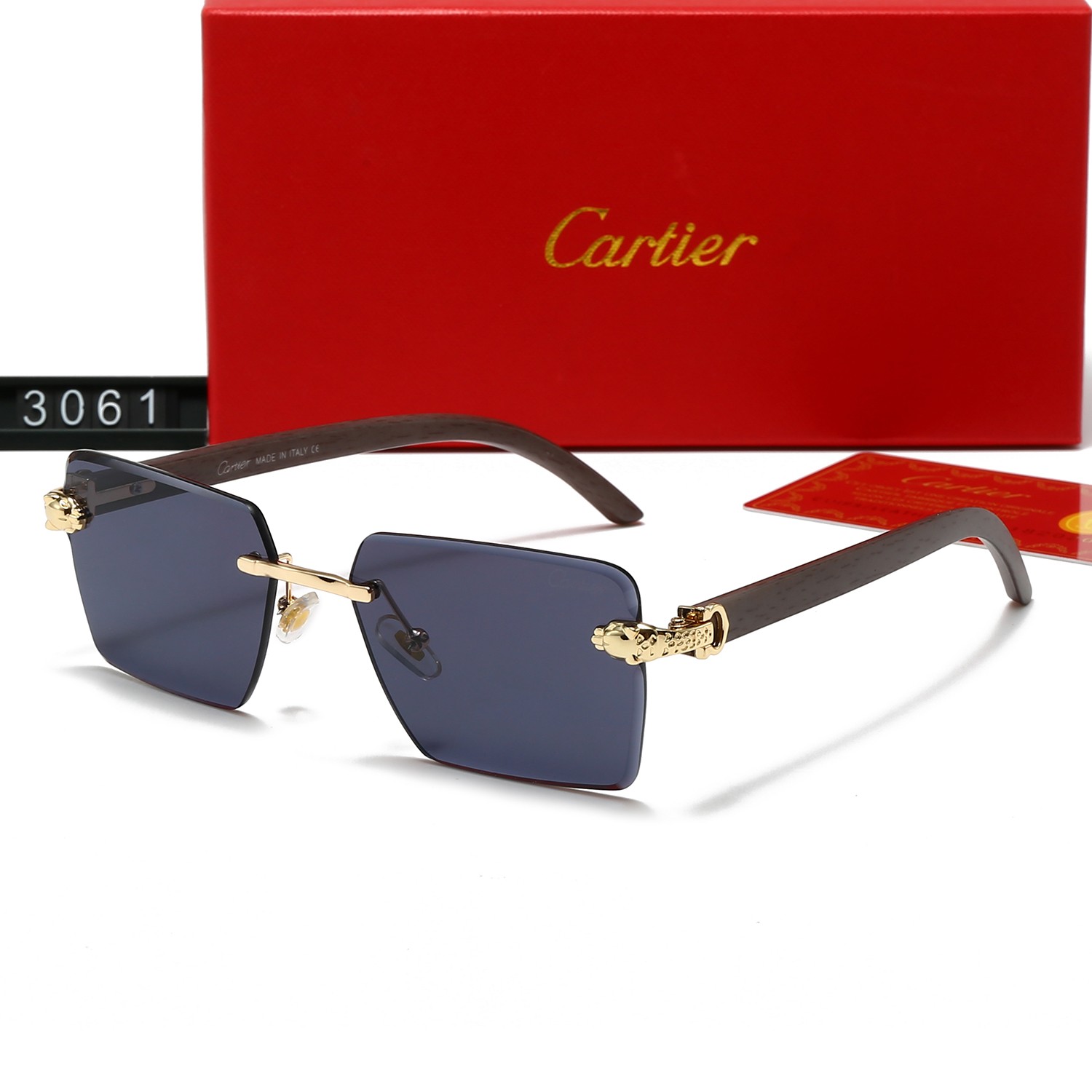 Cartier  Metal and Wood Rimless Geometric Eyeglasses Top quality - KAIROO