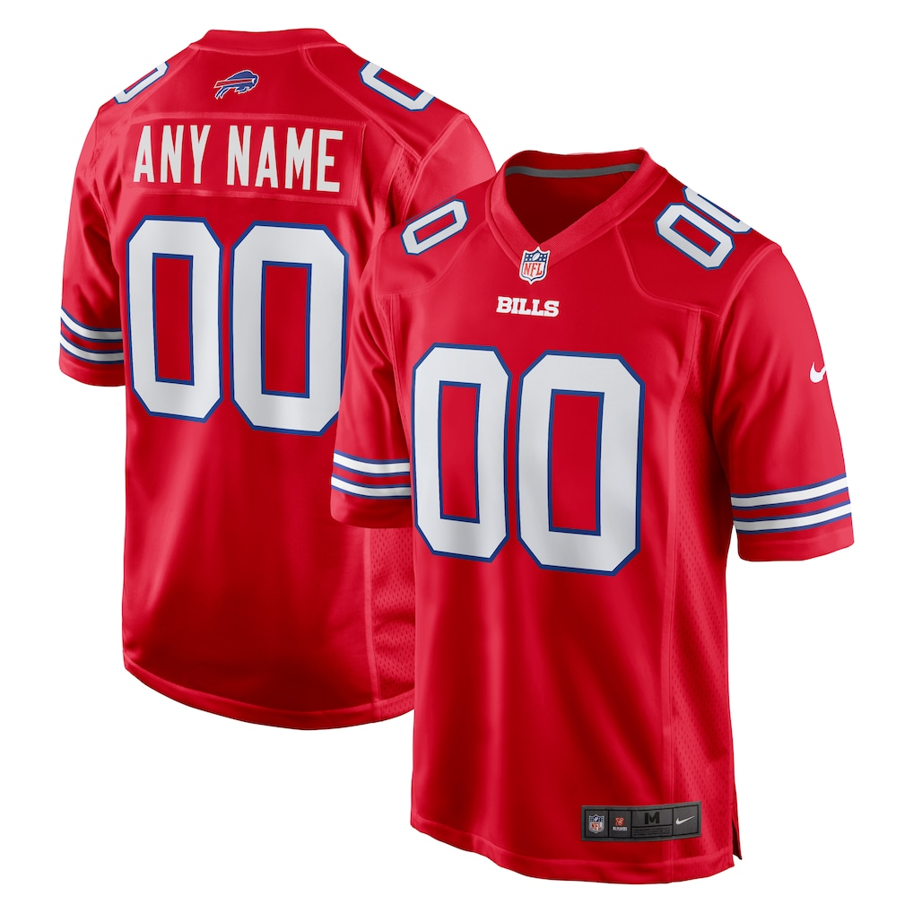 customized Buffalo Bills Nike White Blue Red Home Away Alternate Game Player Jersey