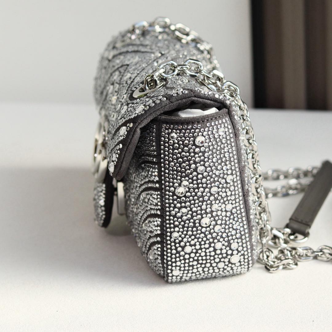 Gucci Marmont Crystal-Embellished Small Shoulder Bag
