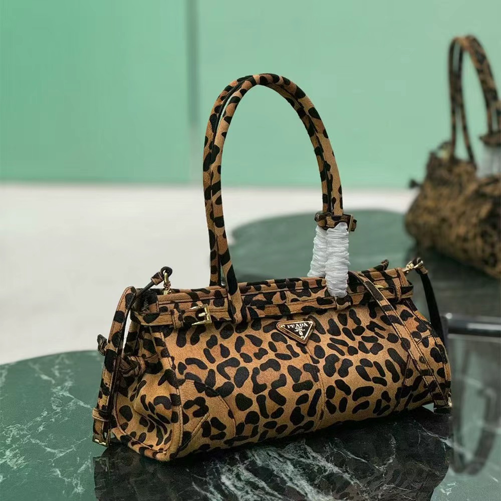 Prada Bonnie mini printed leather handbag（10A Mirror Version）