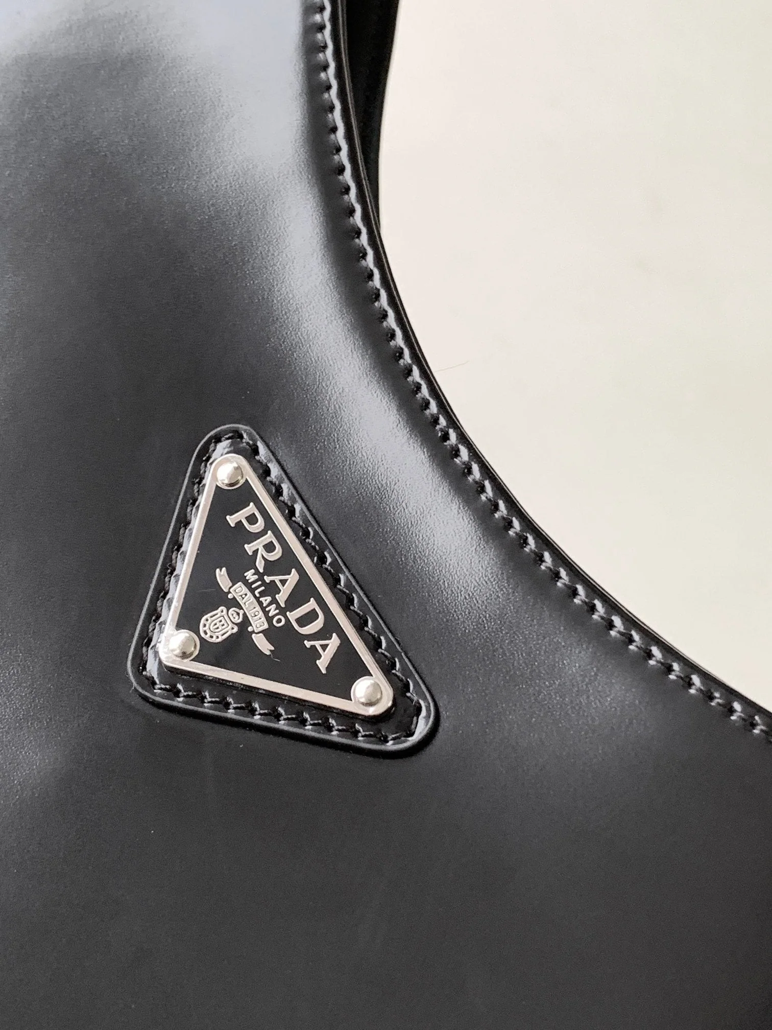 Prada CLEO 30 BLACK BRUSHED LEATHER SHOULDER BAG