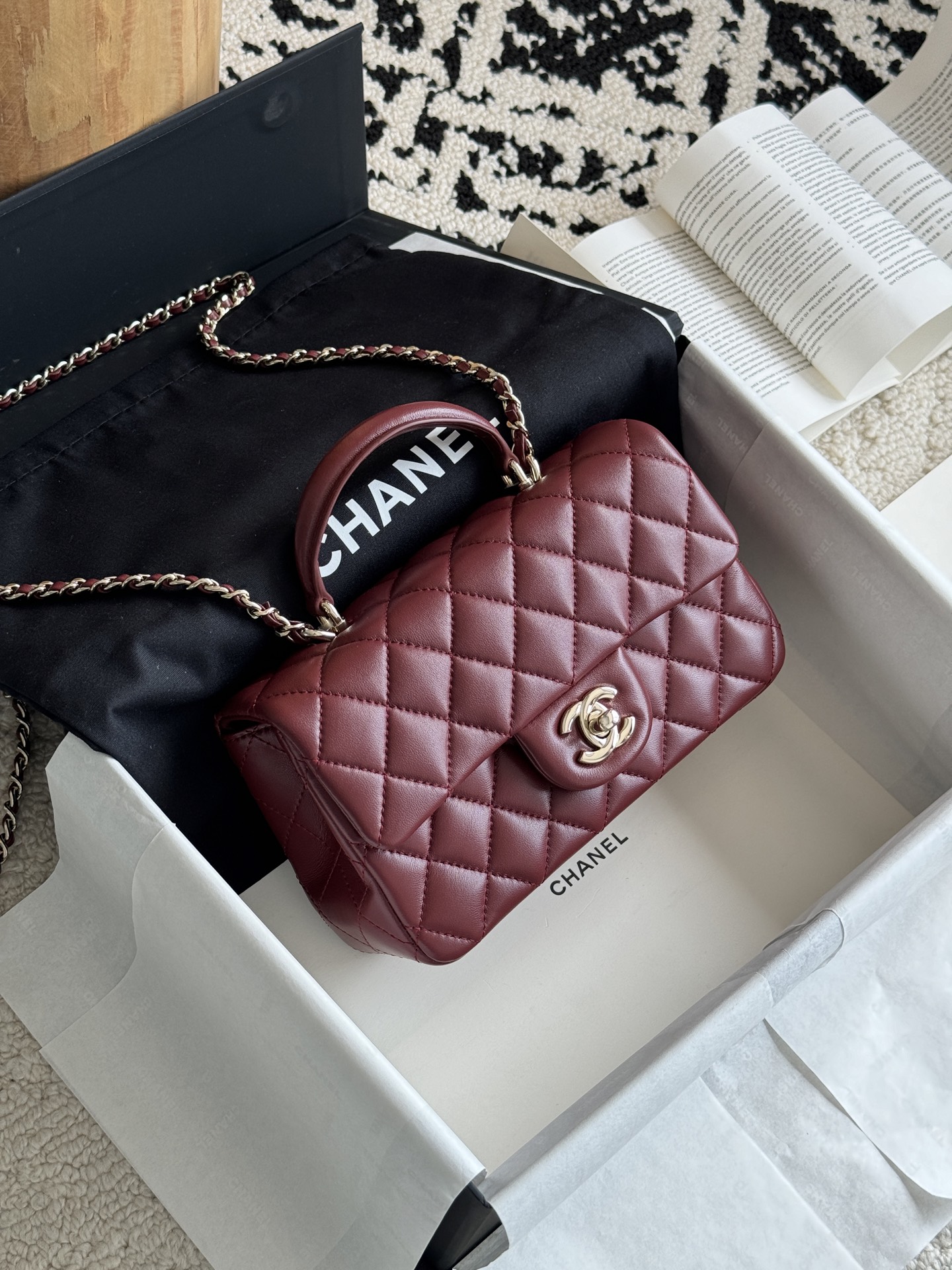 Chanel Mini Classic Handbag With Top Handle