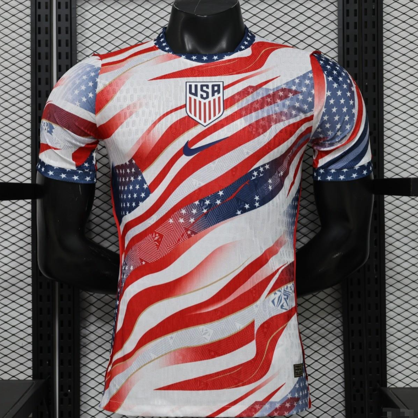 Player Version 2026 USA Home White/Red/Blue American Flag Print Special Edition Jersey S-2XL