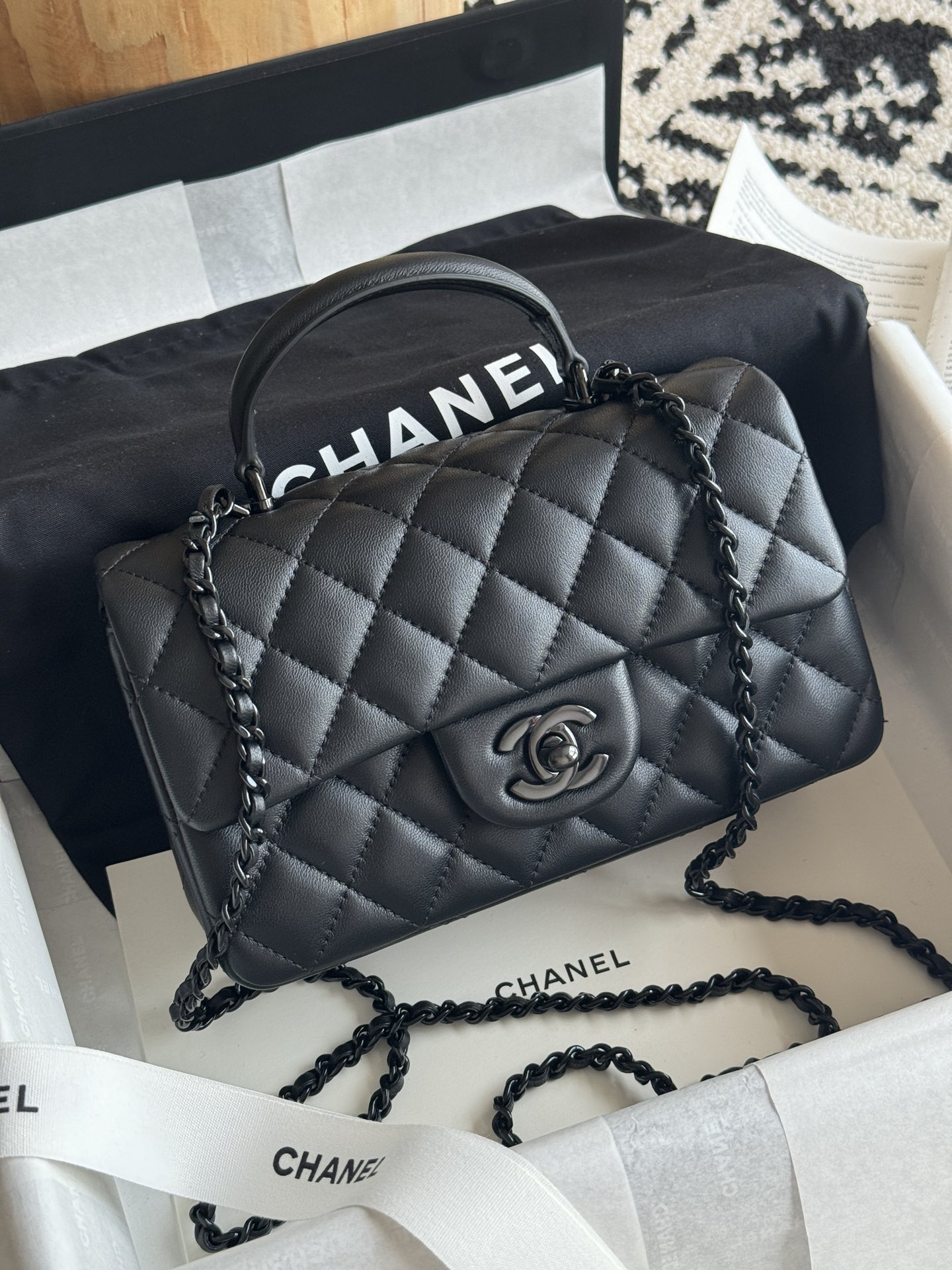 Chanel Mini Classic Handbag With Top Handle