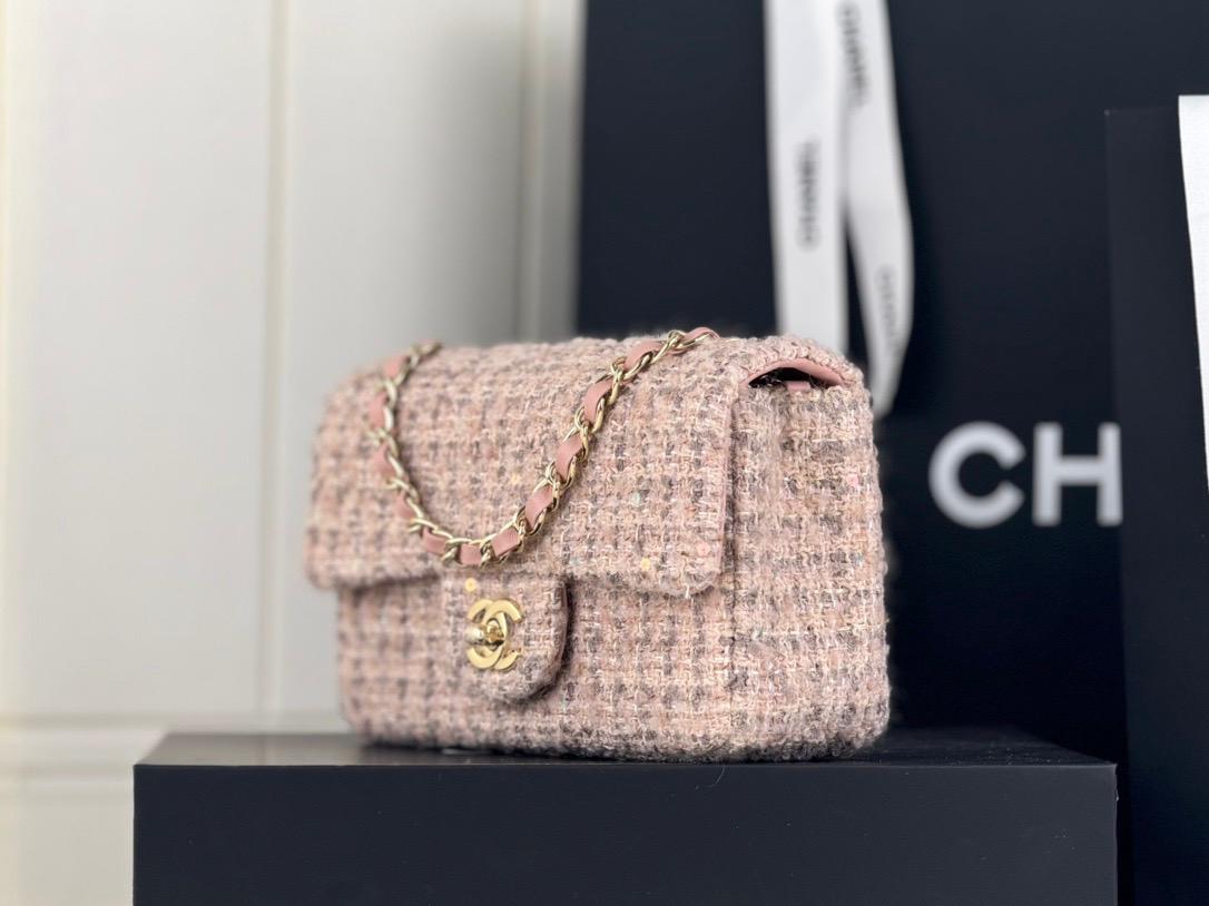 Chanel CF Pink woolen bag