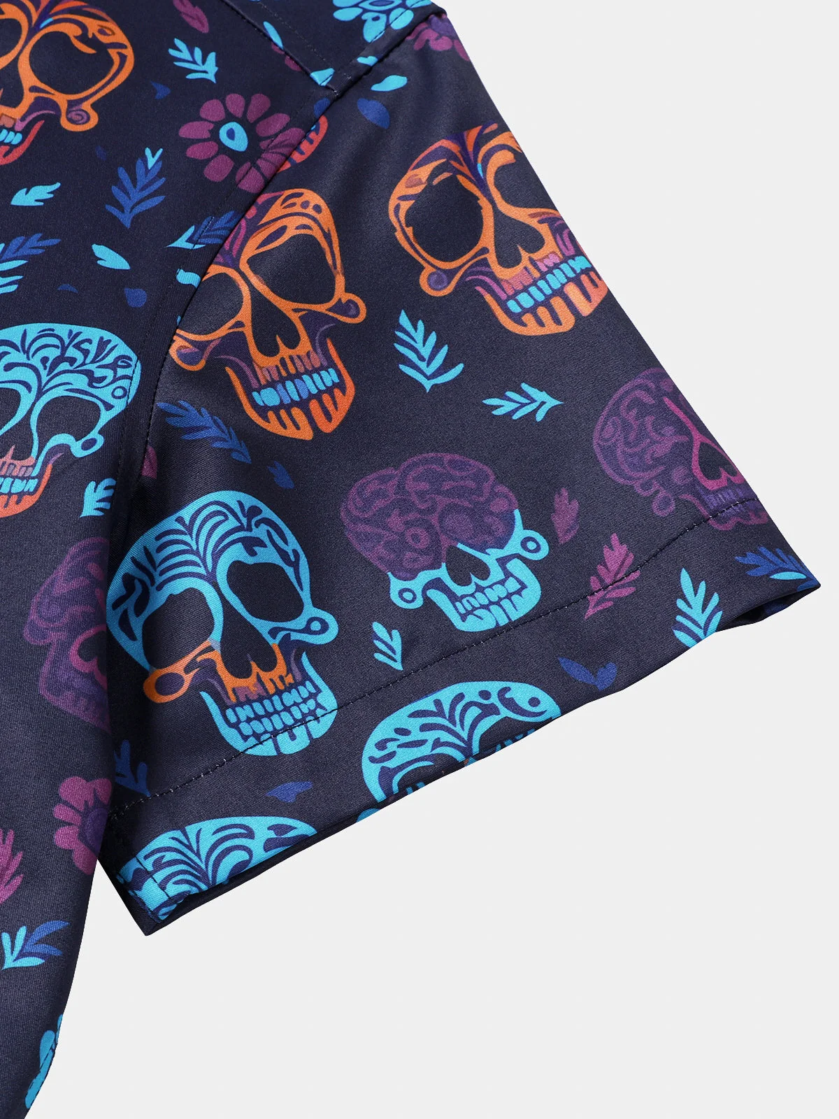 Men's Funny Skull Punk Rock Hawaiian Shirt