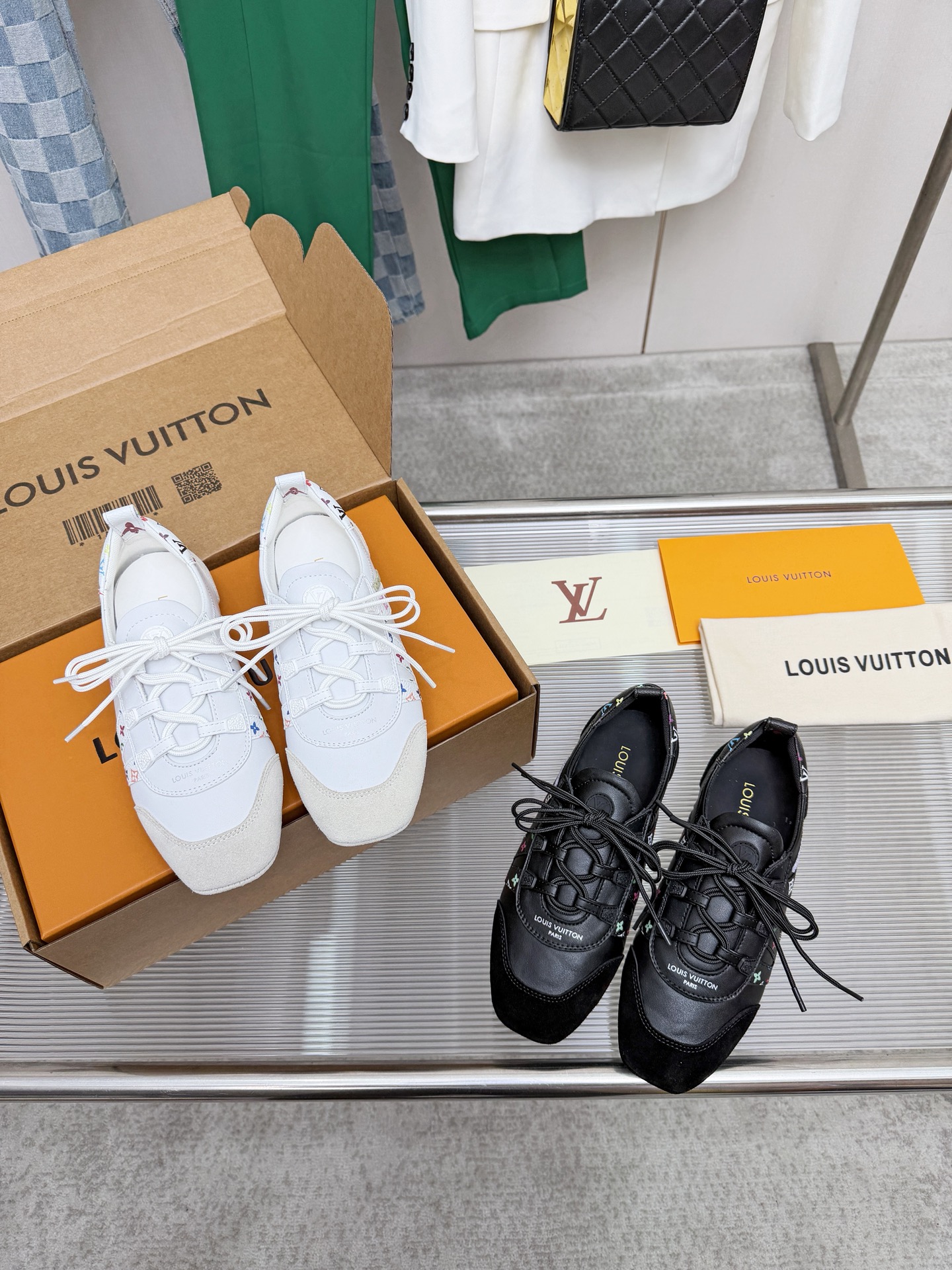 Louis Vuitton X Takashi Murakami Multicolor Monogram Leather Lace Up Ballet Low Top Sneakers - KAIROO