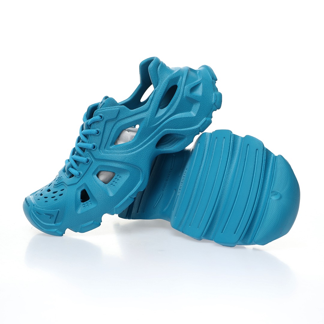 Balenciaga Sculptural Perforated Rubber Lace-up Top Sneakers HD Sneakers & Clogs Slippers - KAIROO