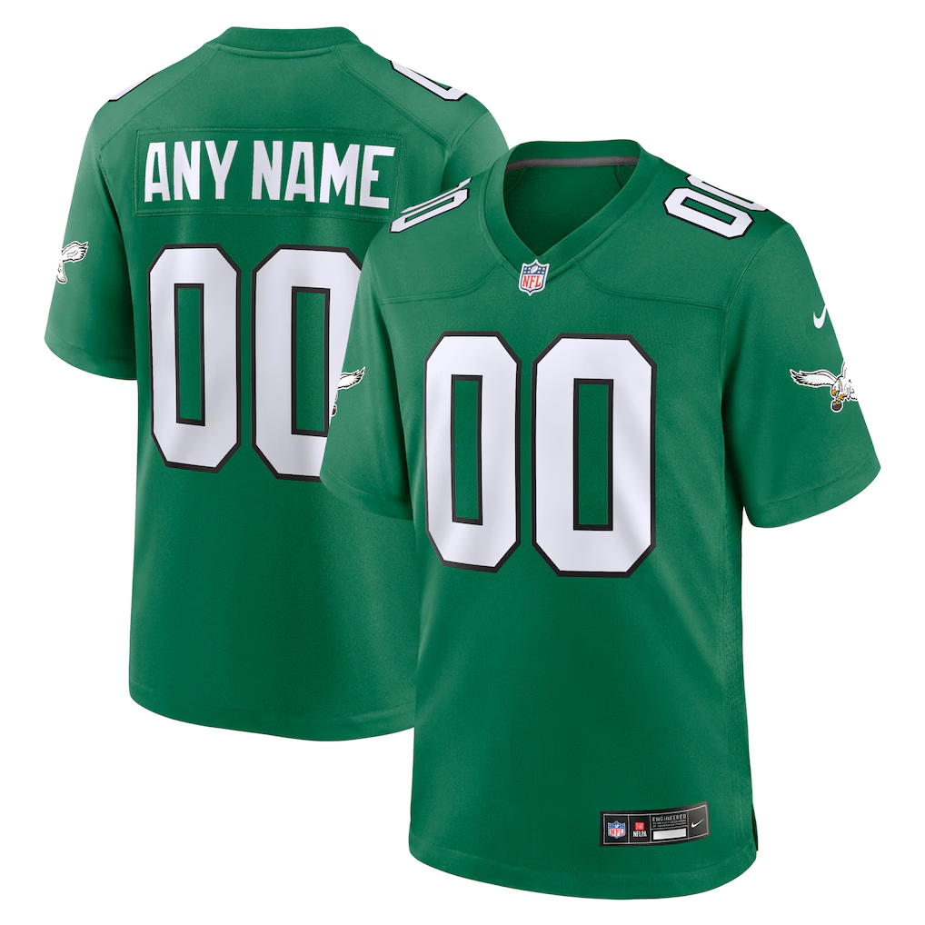 Customized Philadelphia Eagles Football jersey Nike Green Light Green Game Jersey