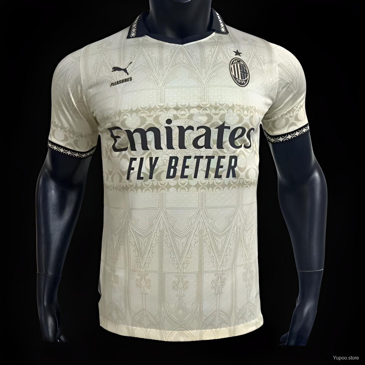 Player Version AC Milan x PLEASURES Forth Black Jersey