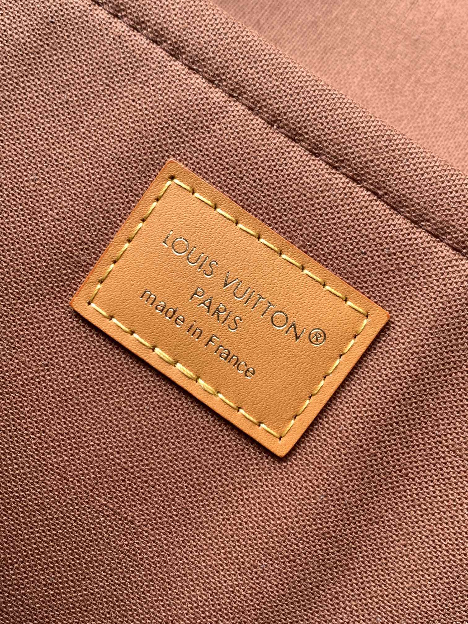 Louis Vuitton LV Satchel Messenger Bag  35.5cm Brown Monogram Canvas & Cowhide