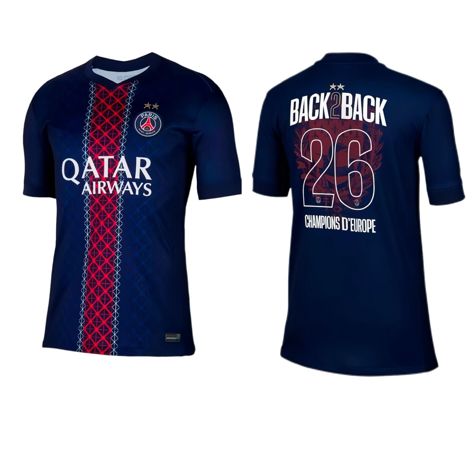 25/26 Player Version 2 StarPSG Home Jersey With Champions of Europe 2026 Printing S-2XL