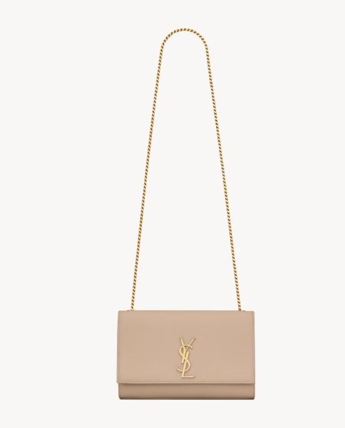 Saint Laurent Beige Grained Calfskin Medium Kate
