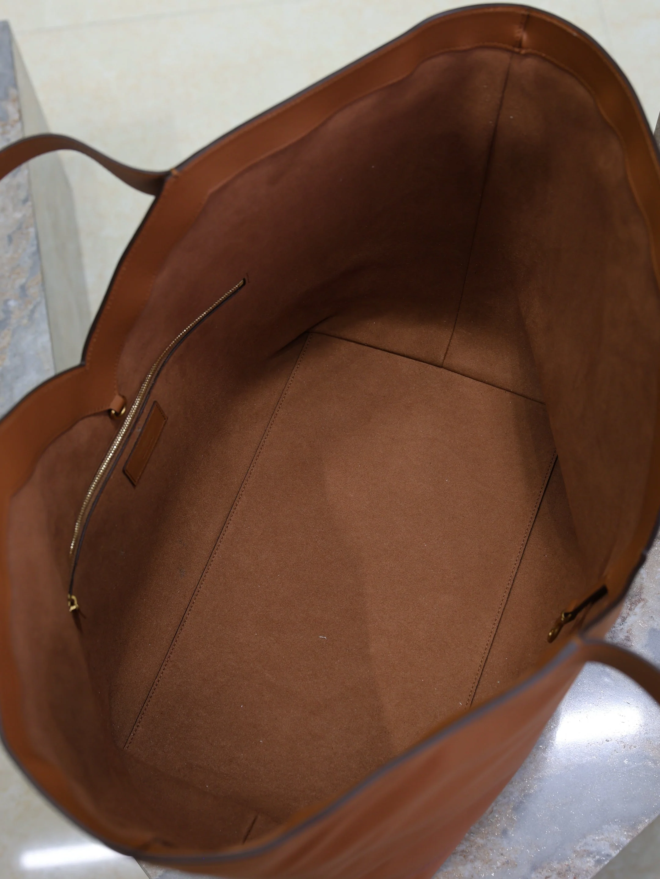 Saint Laurent YSL  Tote Bag Brown Cowhide