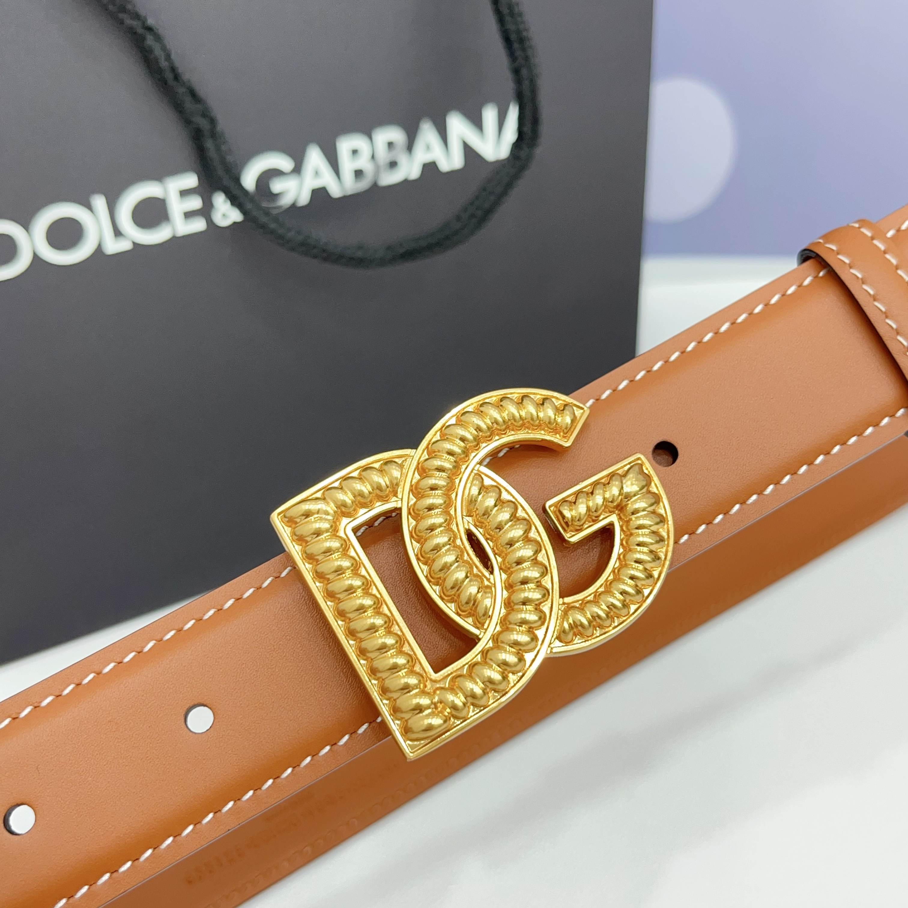 D&G Luxury DG Buckle leather Belt 3.0cm