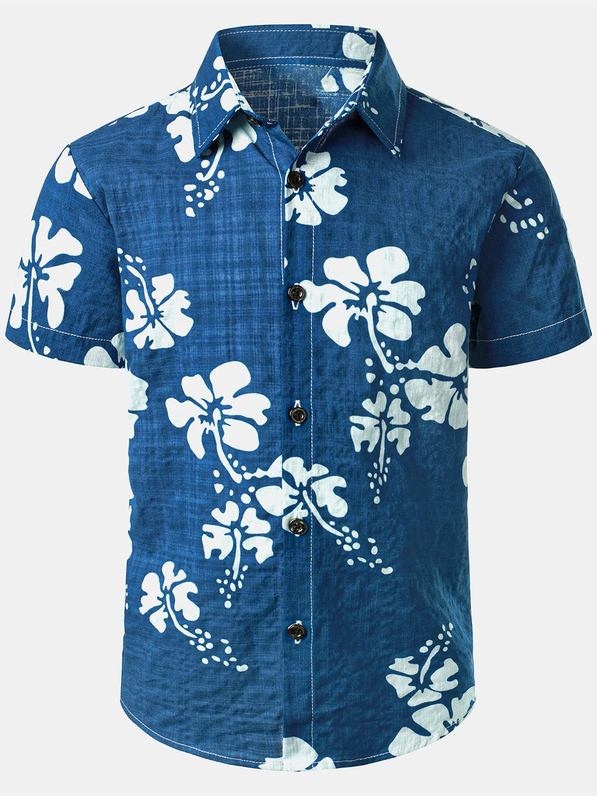 Kids' Tropical Floral Hawaiian Aloha Holiday Beach Short Sleeve Shirt
