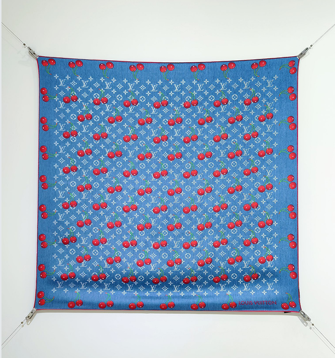 LV x TM Monogram Cherry Blossom Silk Square 90