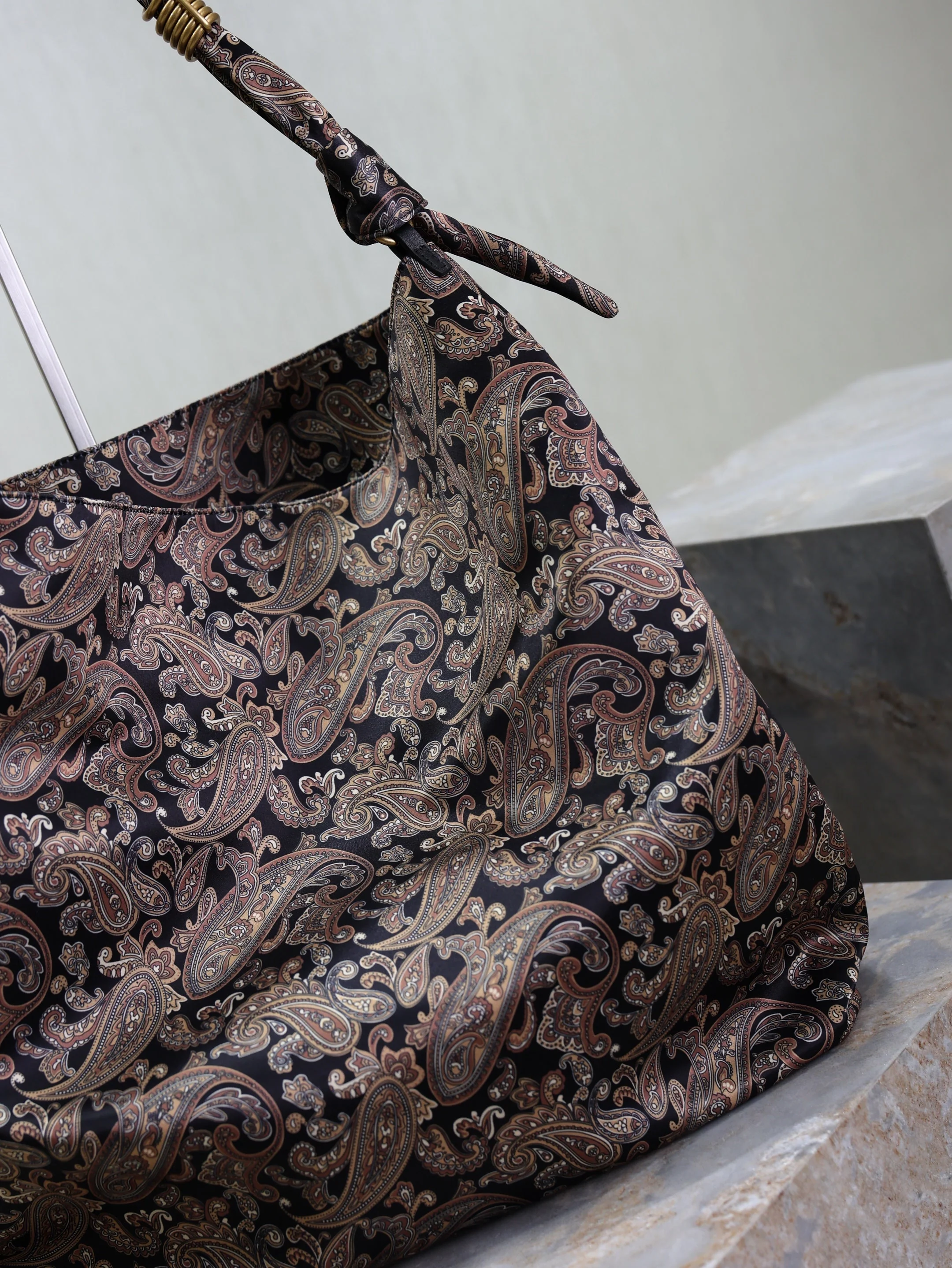 Saint Laurent YSL  AMALIA Tote Bag 40cm Jacquard Frabic GHW