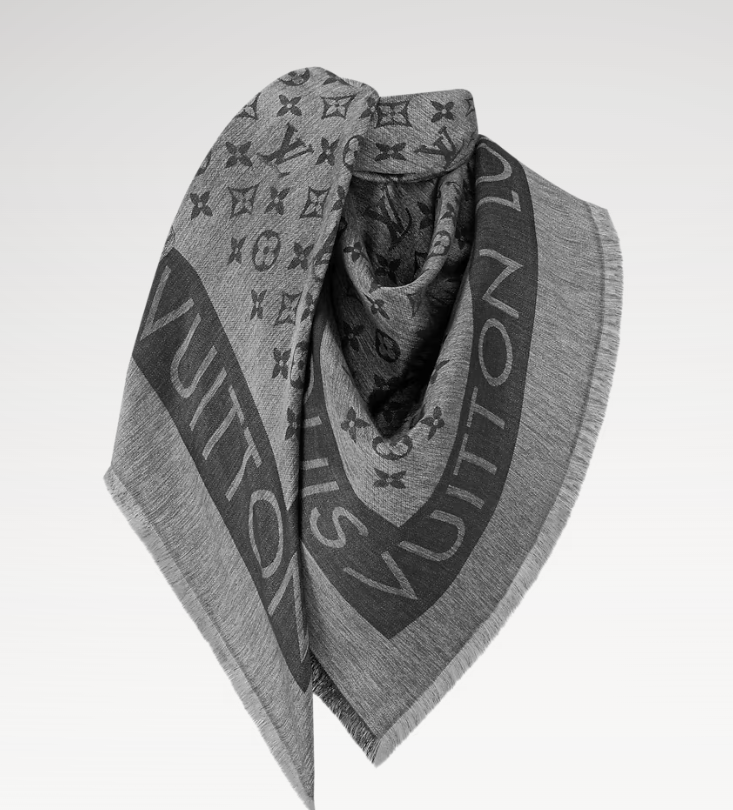 LV Classic Monogram lock and Go denim Shawl