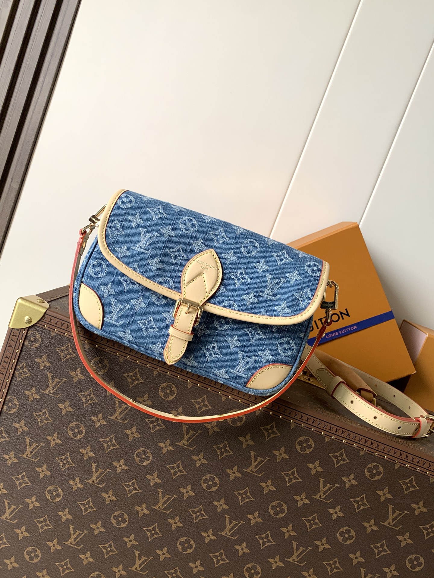 M13070 Blue Monogram Denim Diane Bag