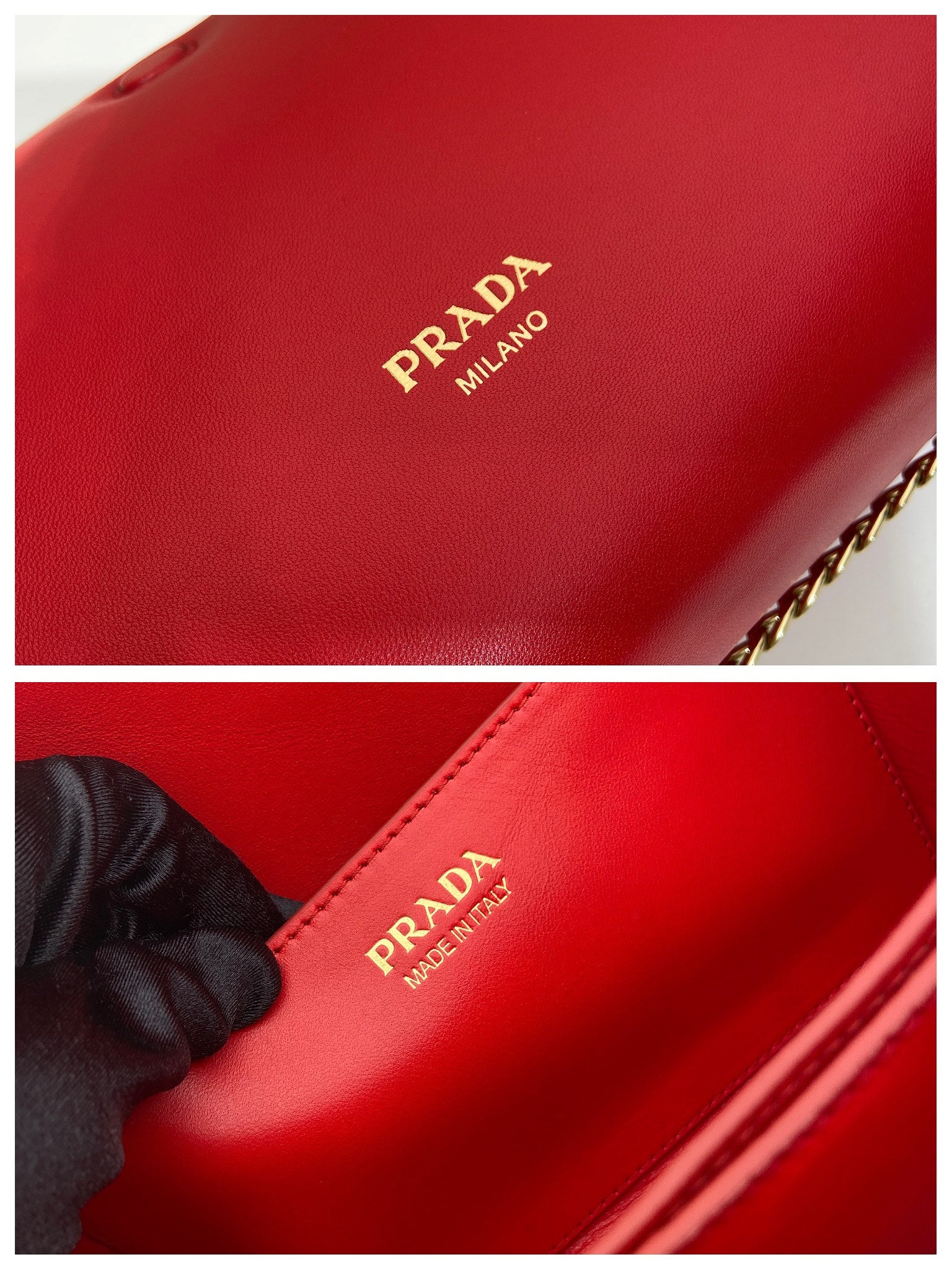 Prada Tumulte bag 24 red leather 280840