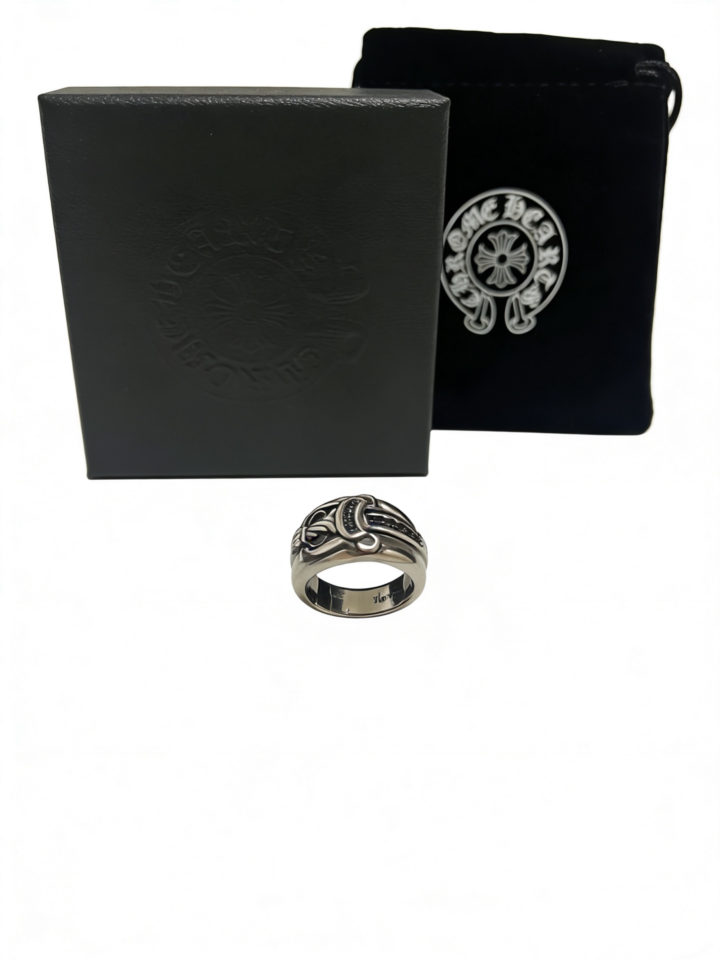 Chrome Hearts Oxidized Silver Unisex Ring