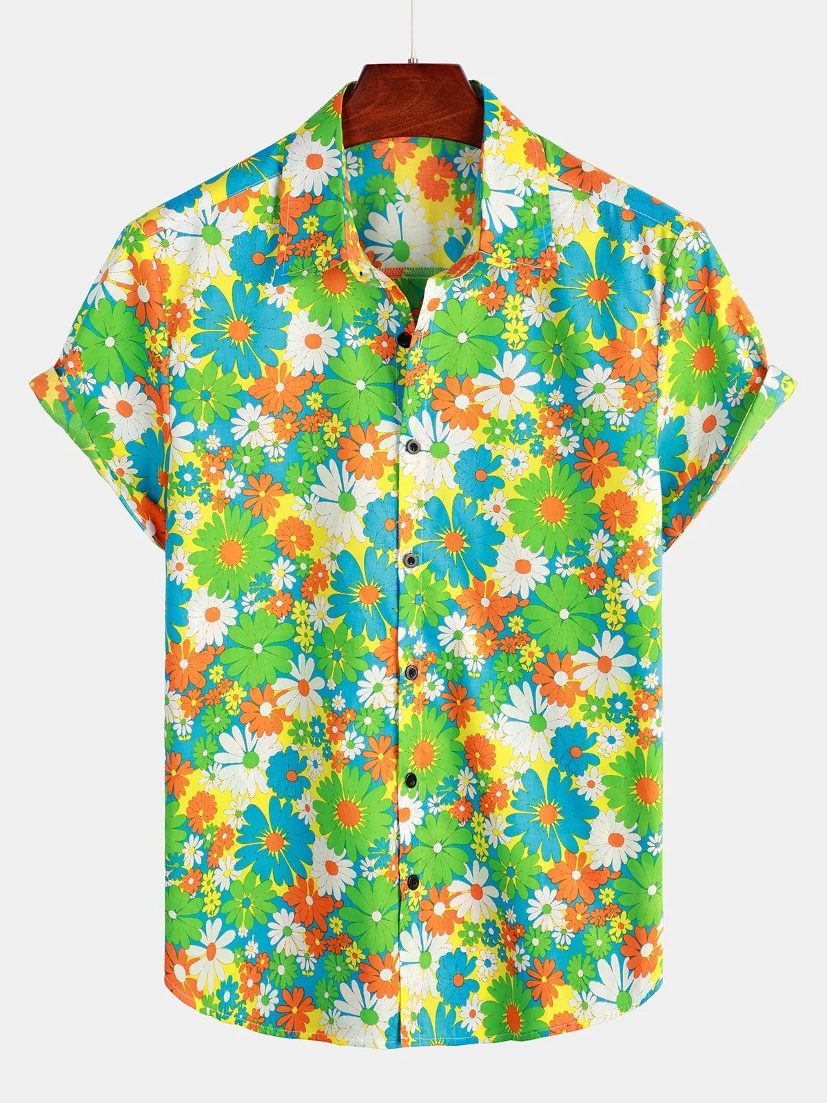 Men's Tropical Floral Cotton Hawaiian Shirt