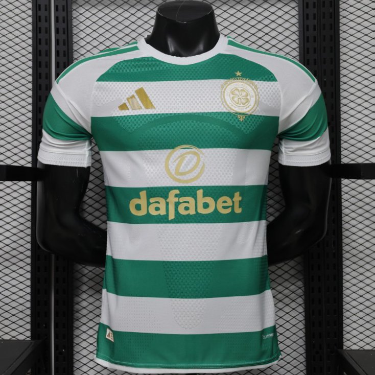 Player Version 26/27 Celtic Green & White Hooped Home Jersey S-2XL - musan