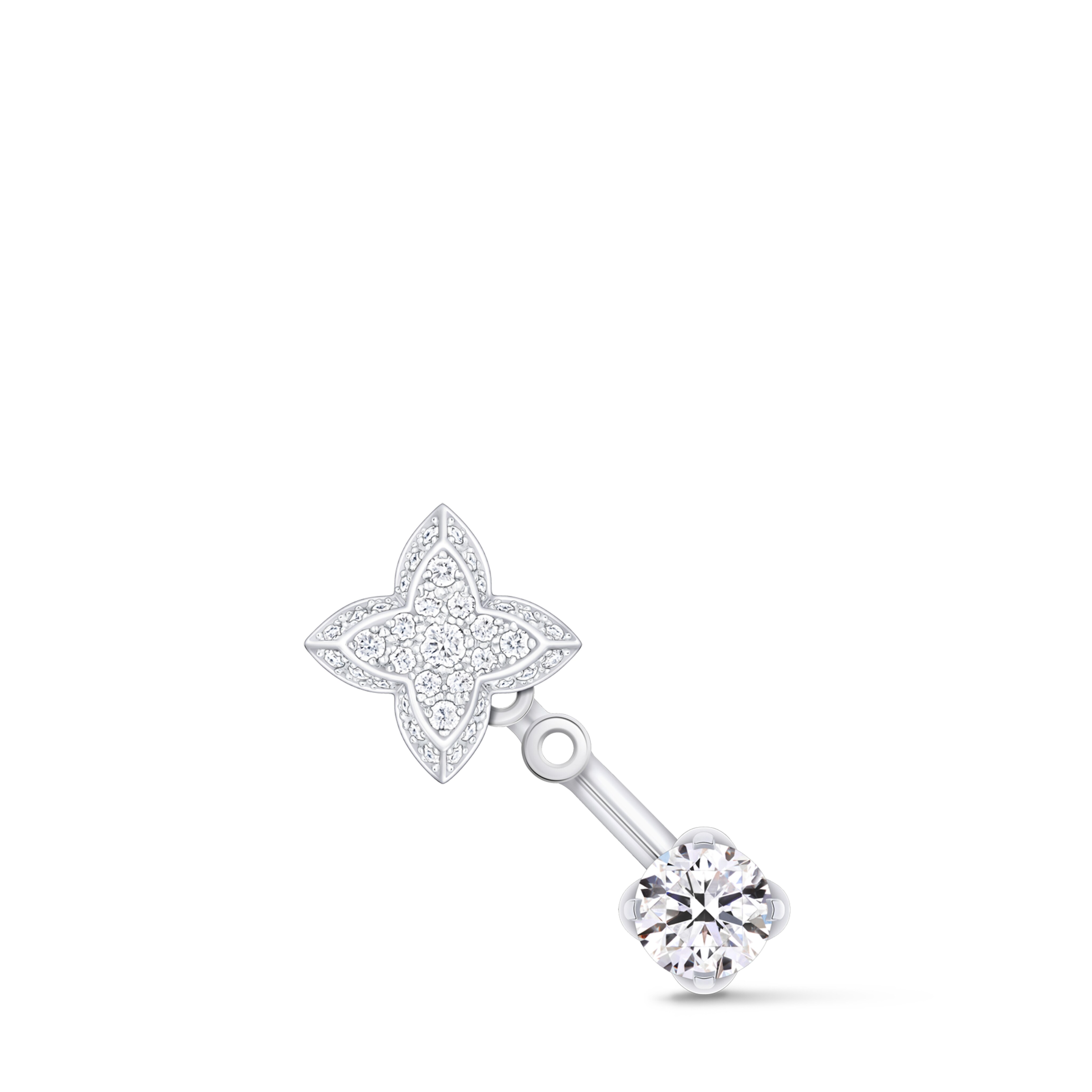 LV ダイヤモンド ピアス ダブル ラウンド 1.00ct (ホワイトゴールド×ダイヤモンド)  単品