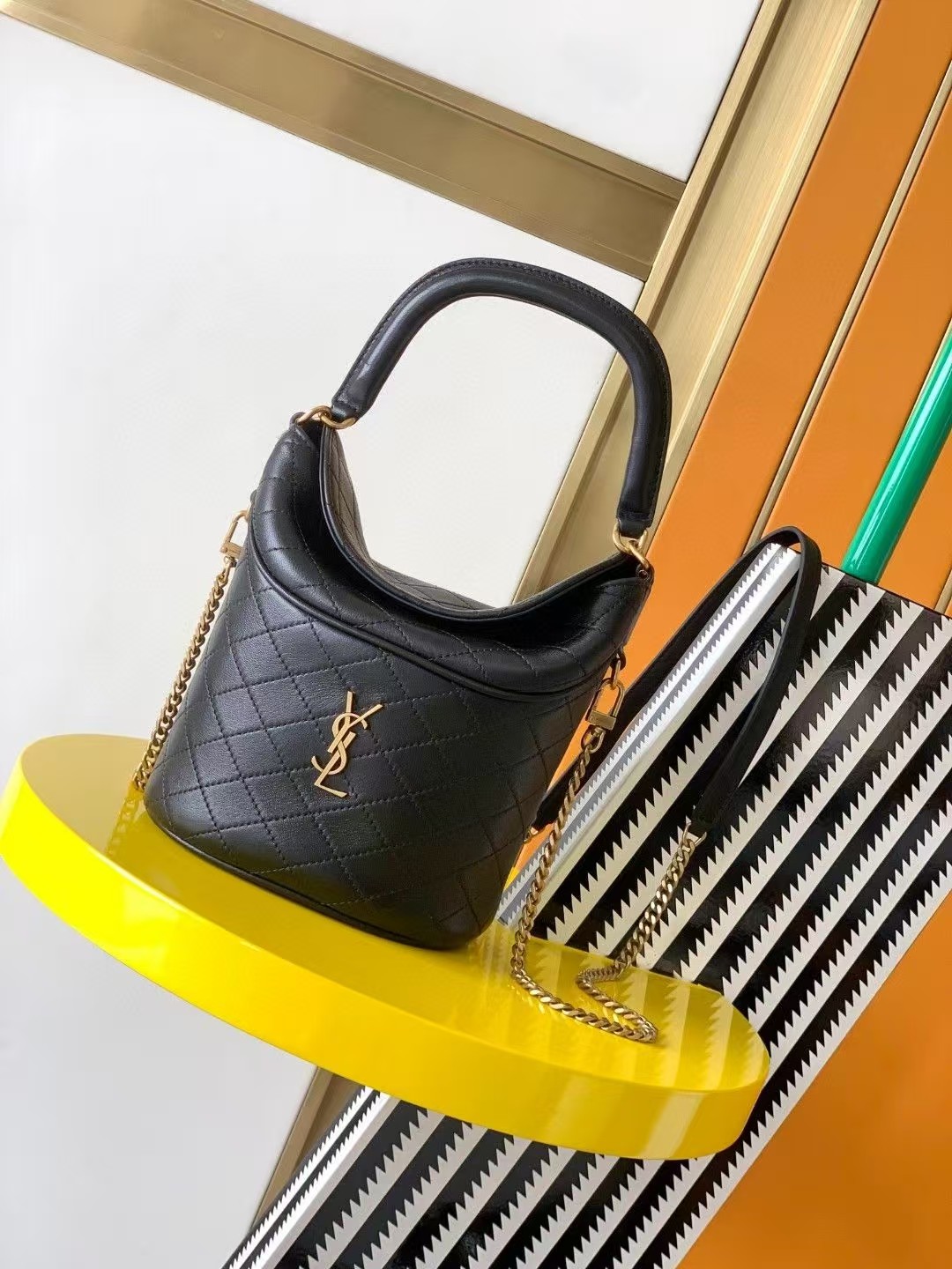 Saint Laurent YSL GABY sheepskin bucket bag