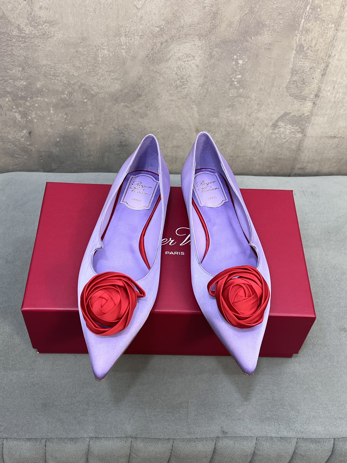 Roger Vivier Rose Vivier Lace Ballet Flat