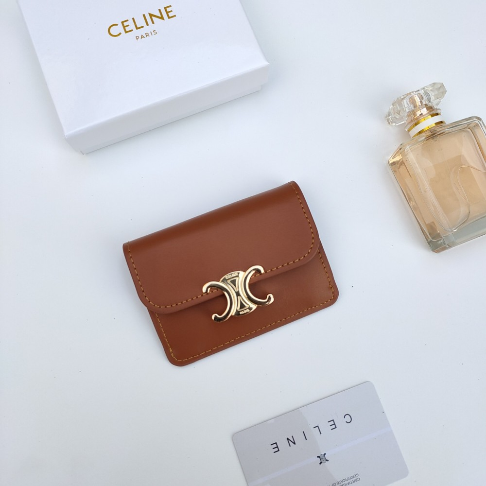 Celine Triomphe Leather Wallets card bag
