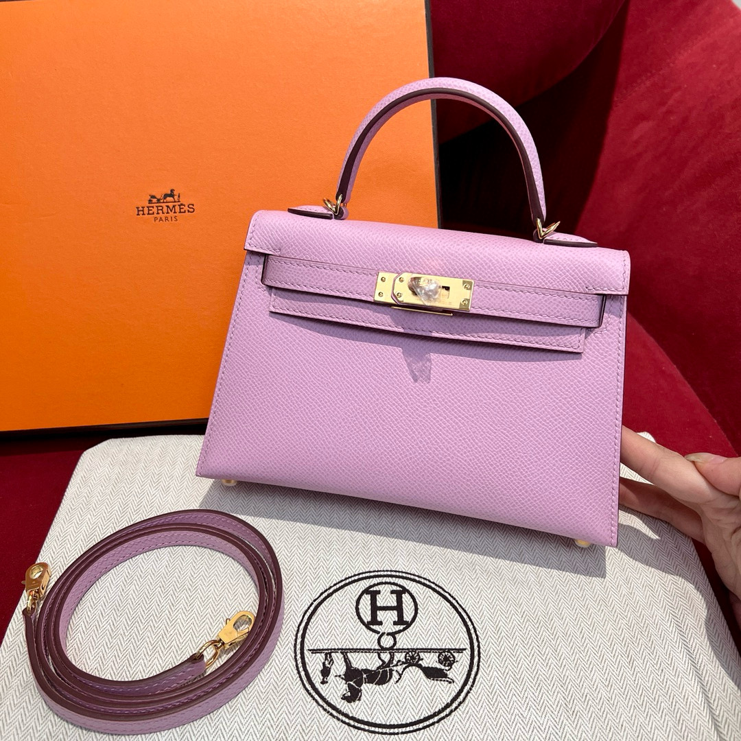 Hermes Mauve Sylvestre Epsom Mini Kelly 20 II