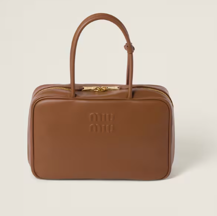 Miu Miu Large Cognac Beau Boston Leather Bag 5BB117