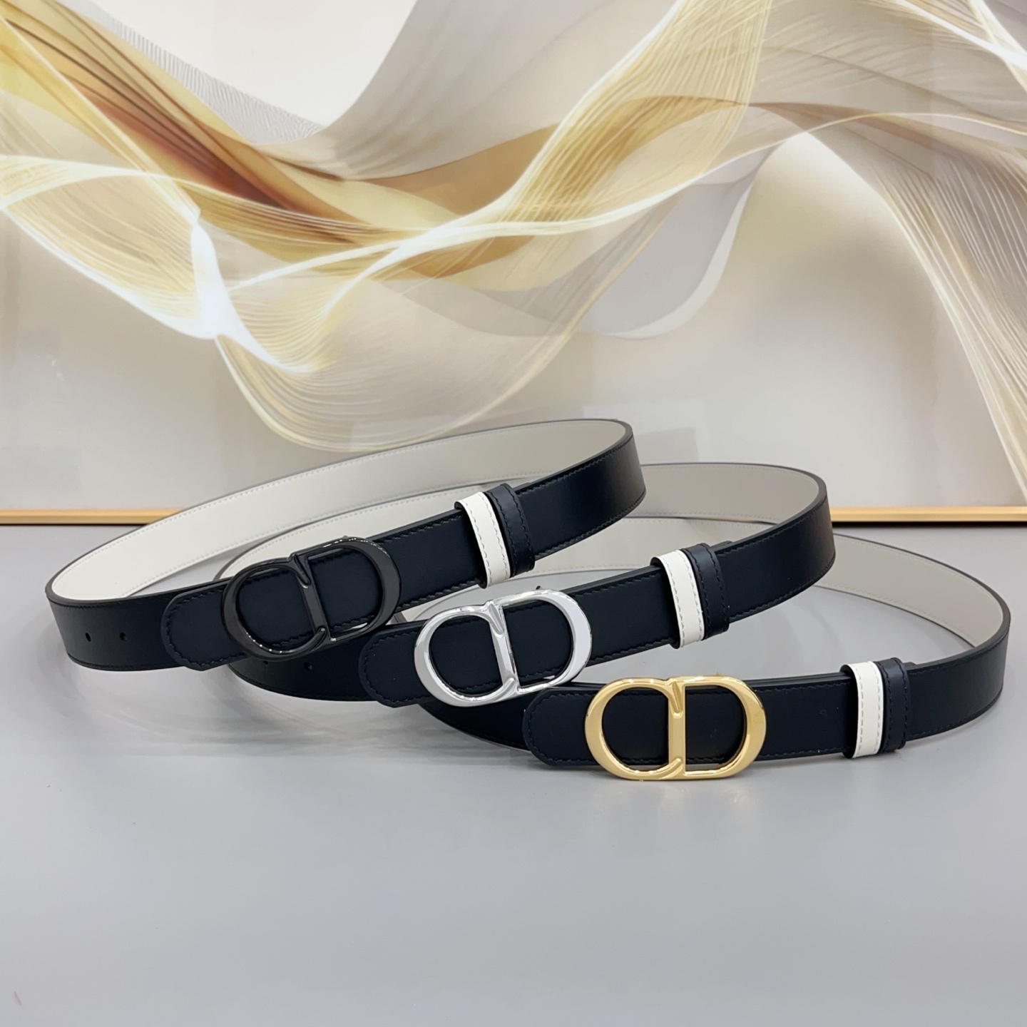 Dior CD Iconic Reversible Leather Belt 3.0cm