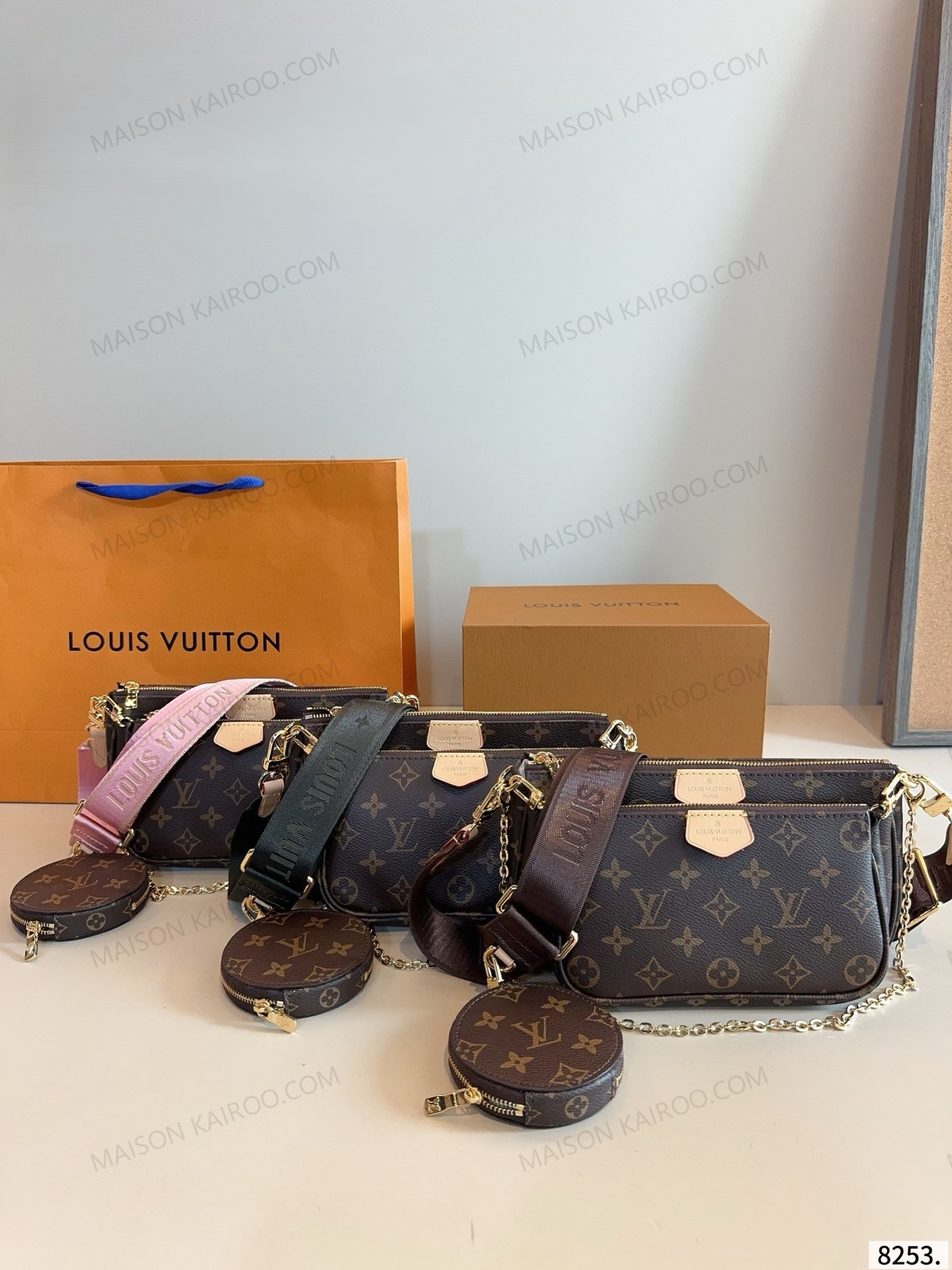 Louis Vuitton LV Multi Pochette Accessoires 5-In-One Multi Color Jacquard Strap Dual Purse Hobo Crossbody Bag - KAIROO