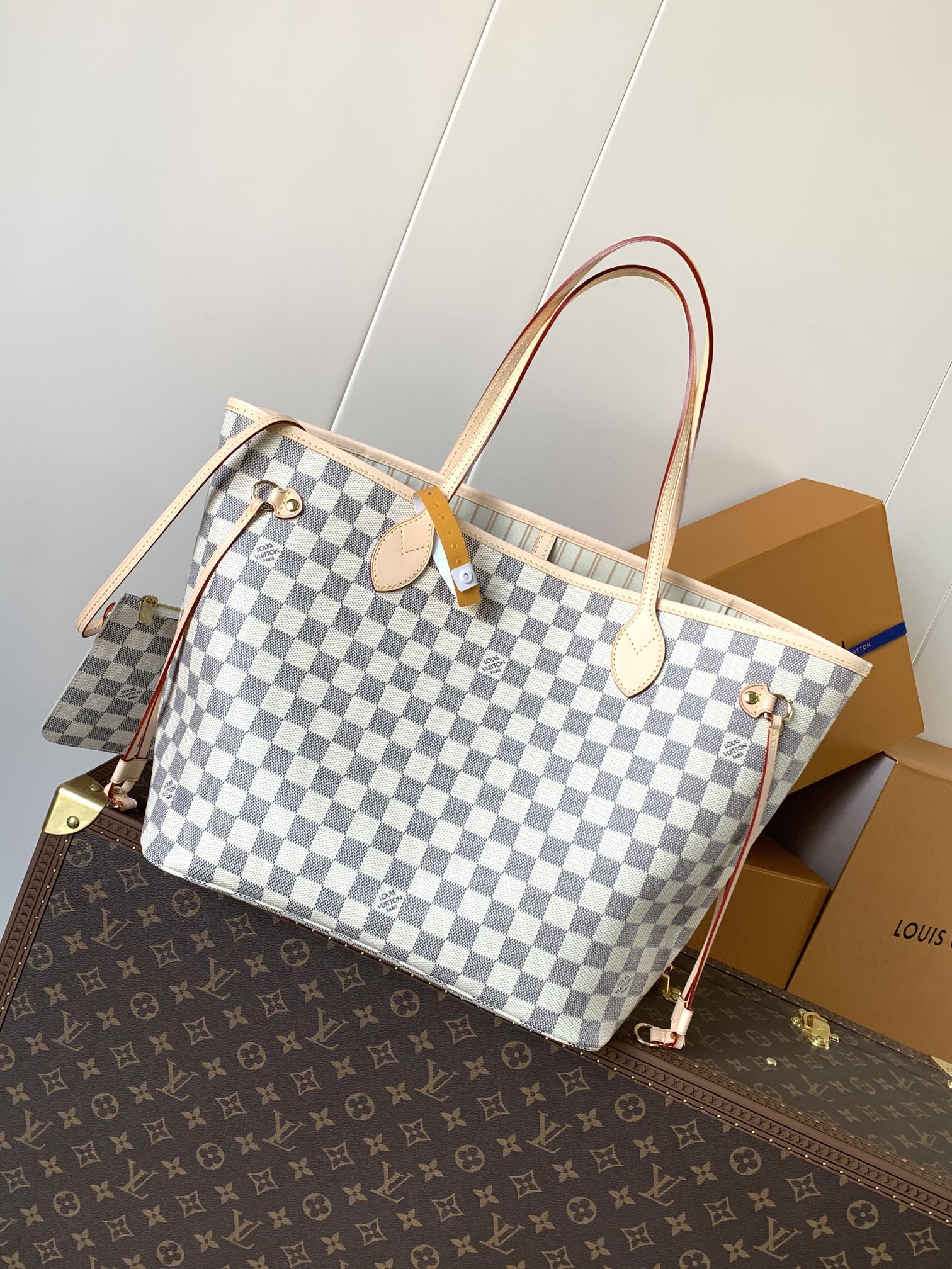 N40604 LV Neverfull MM in Damier Azur Canvas