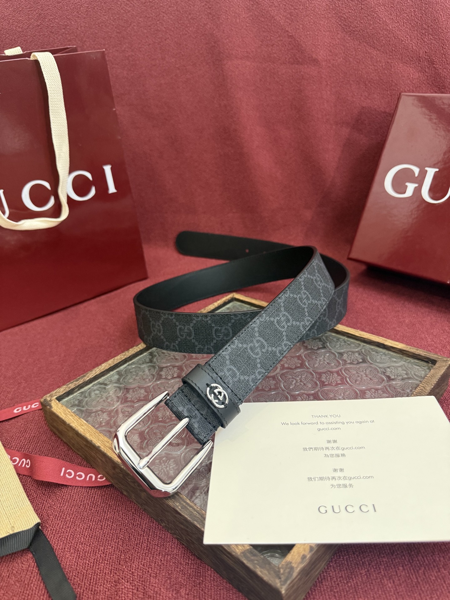 Gucci Belt with Interlocking G detail 3.5cm