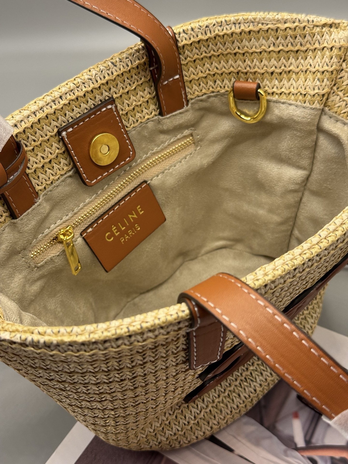 Celine Teen Triomphe Basket Woven Bag