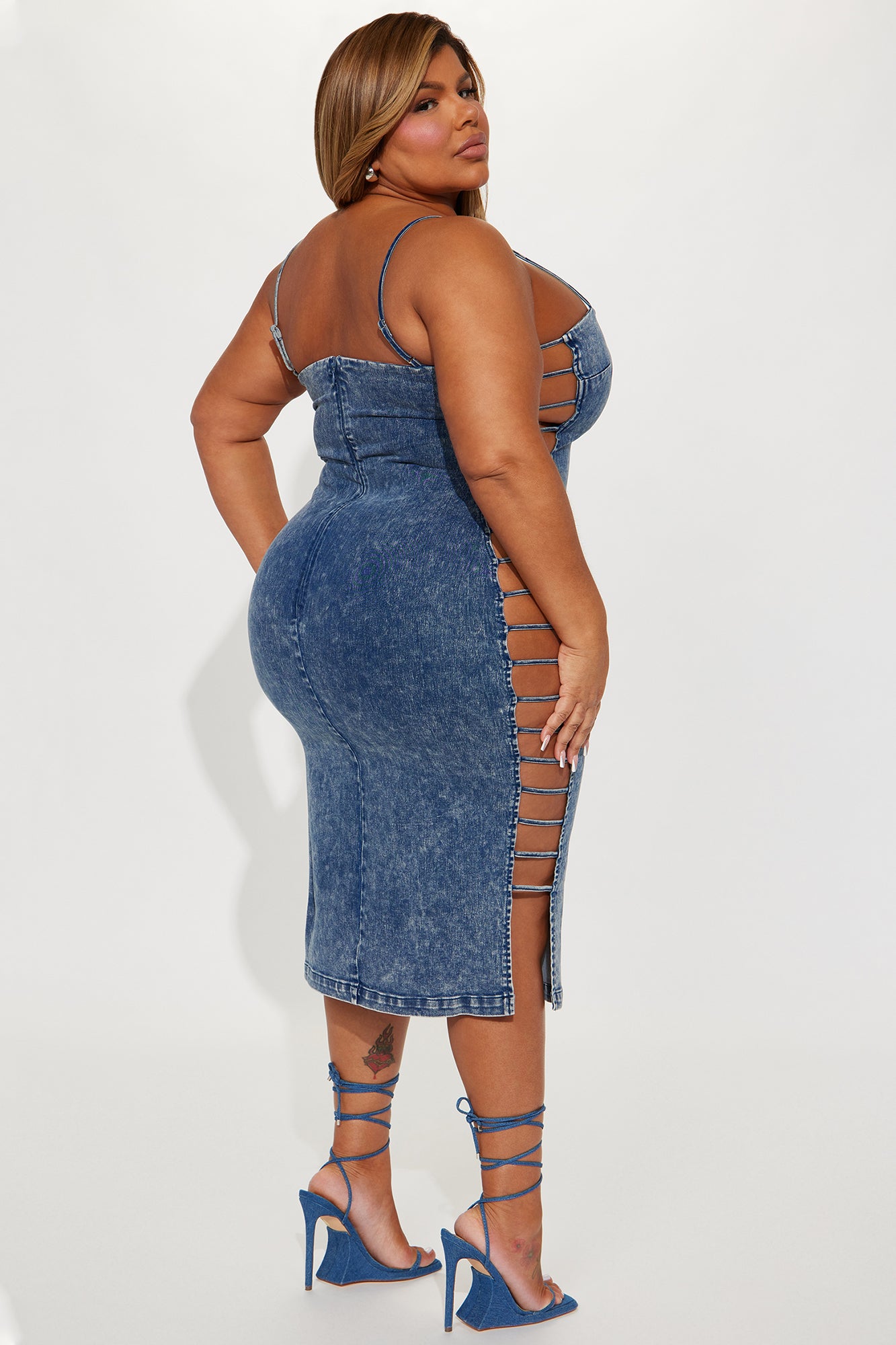 Britney Denim Midi Dress - Blue Wash