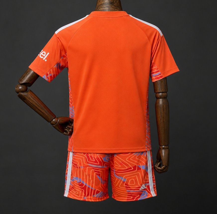 26/27 Kids Arsenal Goalkeeper Orange Jersey Set 16-28 - musan