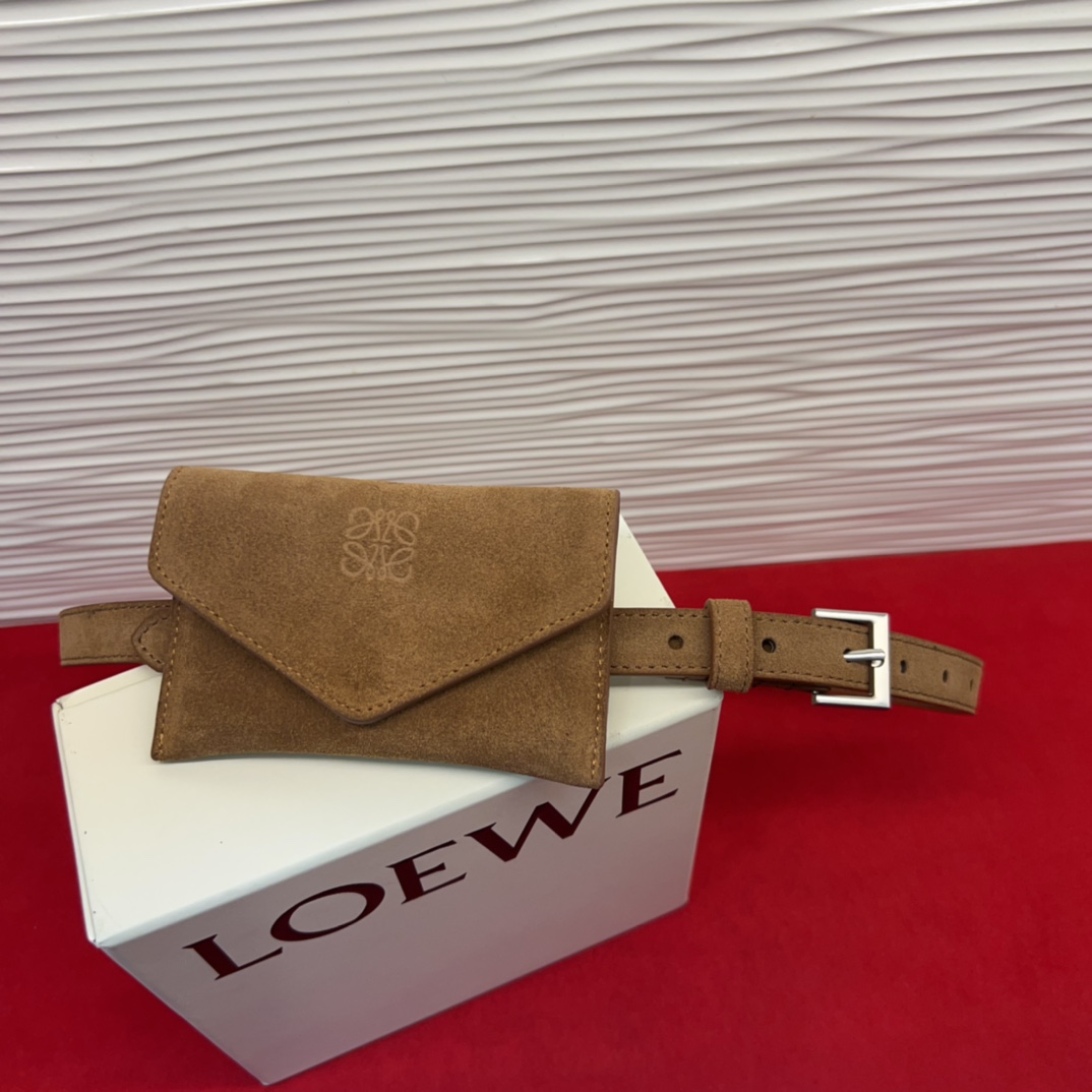 Loewe Anagram Suede Belt 2.0cm with Pouch