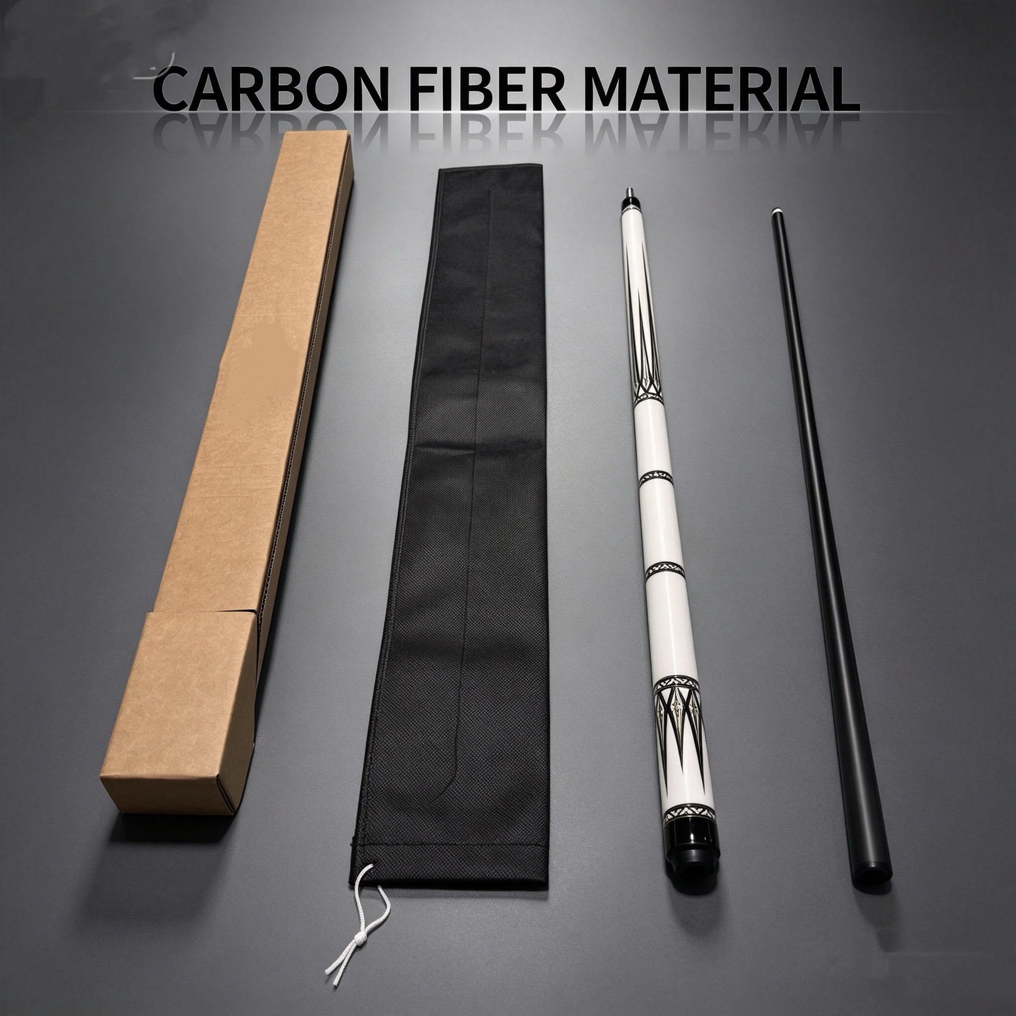 14MM Carbon Fiber Big Head Pool Cue Stick, 1/2 Split Full Carbon Fiber Shaft Professional Billiard Cue for 8-Ball 9-Ball Break & Jump Shots