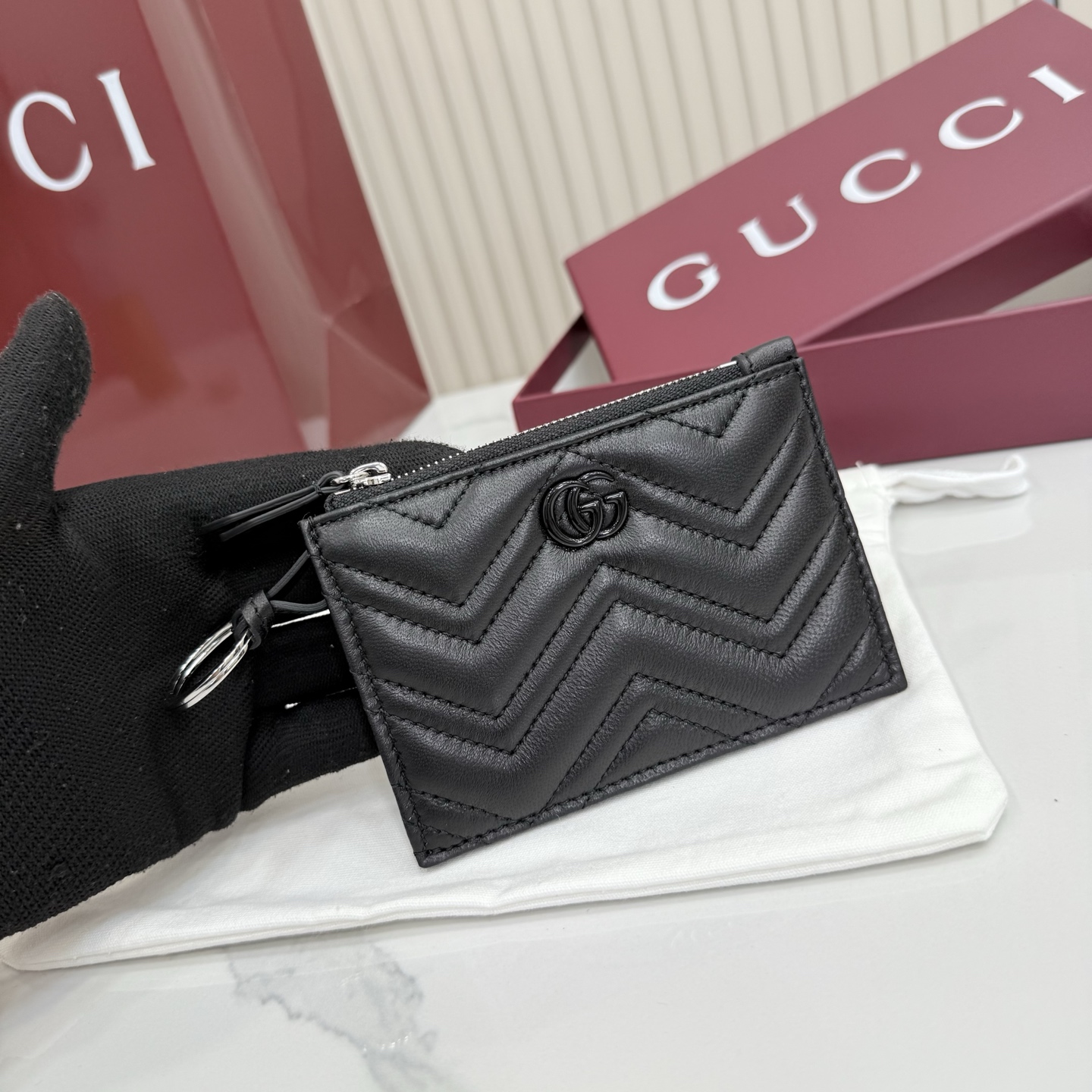 Gucci GG Marmont zip key pouch 837747