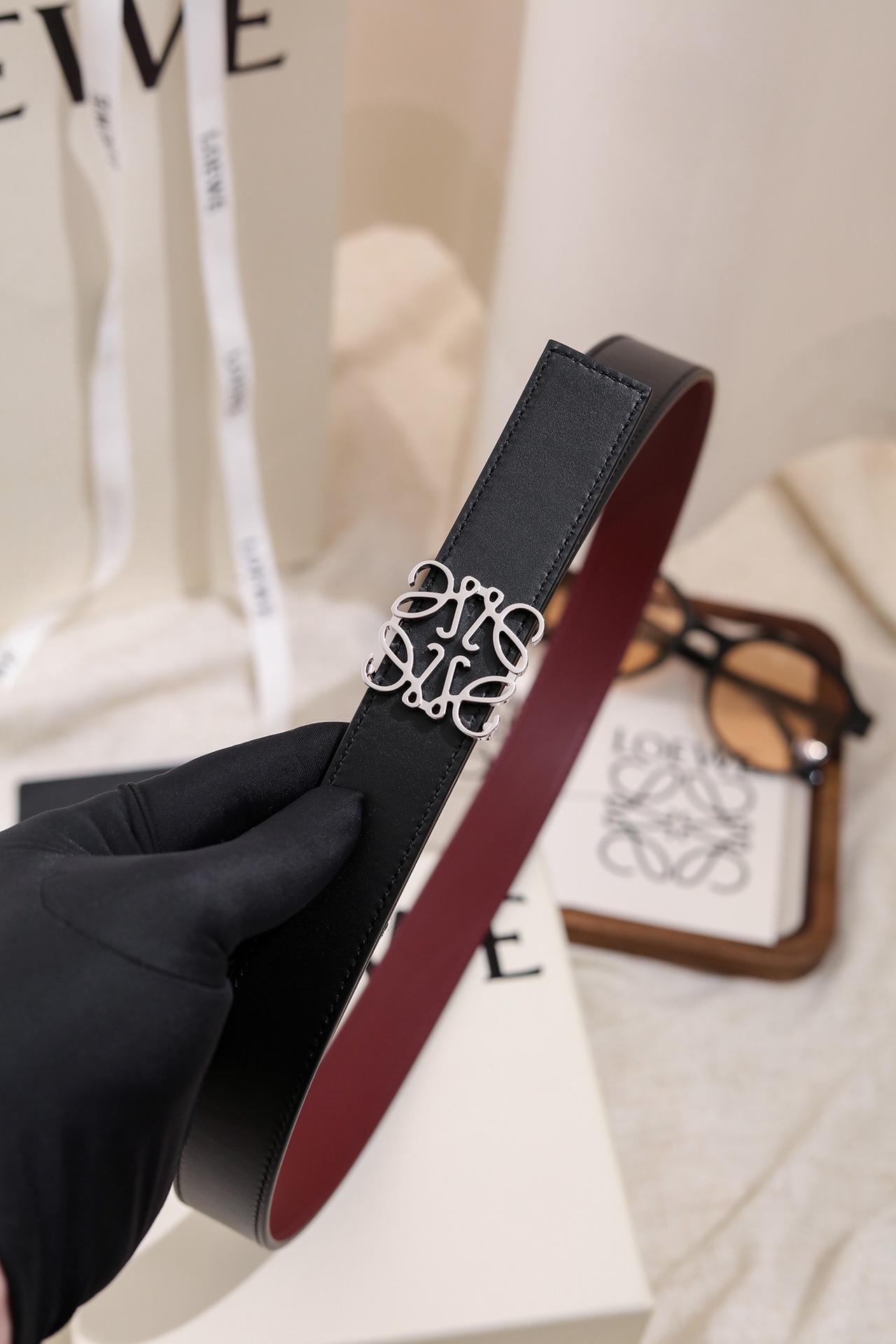 Loewe Anagram Reversible Belt 2.8cm