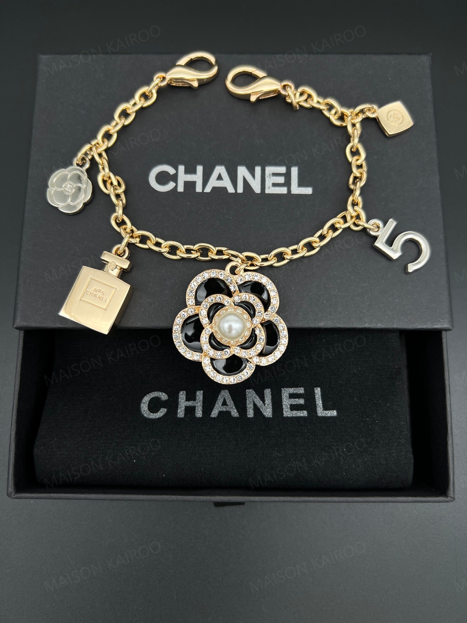 Chanel Multi-Charm Camellia Perfume Bottle Bag Charm - KAIROO