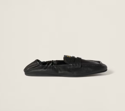 Miu Miu Ruched Nappa Loafers