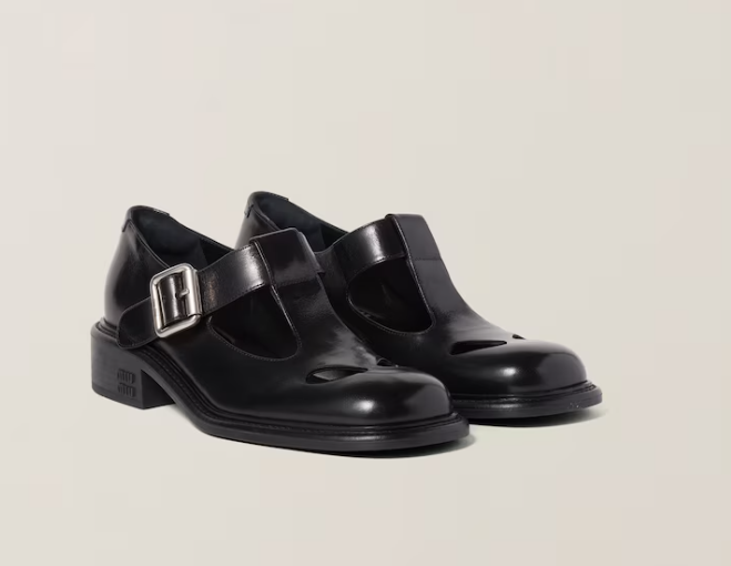 Miu Miu Black Shiny leather Sandal